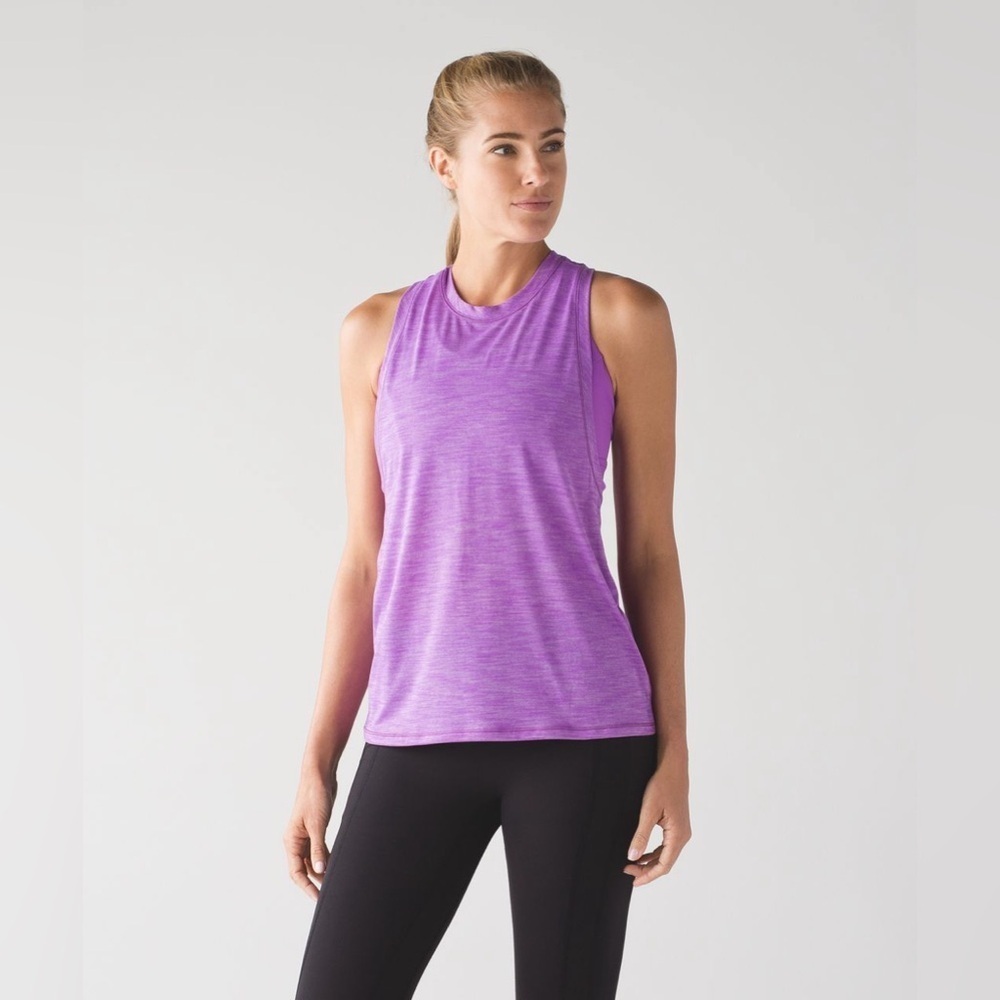 Lululemon Work The Circuit Tank in Heathered Moonlit Magenta / Moonlit Magenta 4